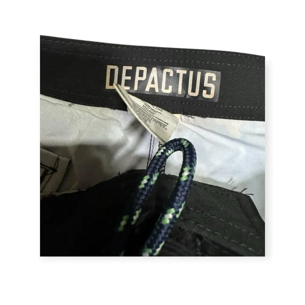 Depactus Head High Board Shorts Size 31 Blue Dark Gray Stretch‎ Beach BNWT